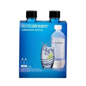 SodaStream 1L Carbonating Bottles Black Twin Pack | NIB
